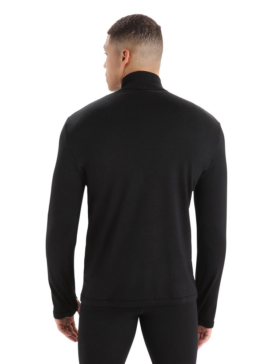 Icebreaker Merino Original Long Sleeve Half Zip Miesten Huppari Mustat | FI 1272KORI